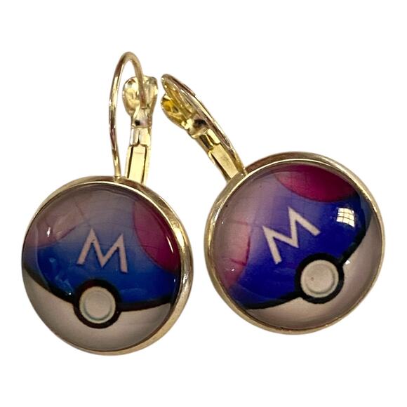 Pokémon Pokéball Dangle Earrings – Gamer Jewelry Gift – Geek Chic – NEW - Picture 3 of 4